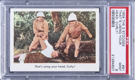 1959 Fleer "Three Stooges" #91 "Thats Using Your… " – PSA MINT 9